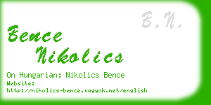 bence nikolics business card